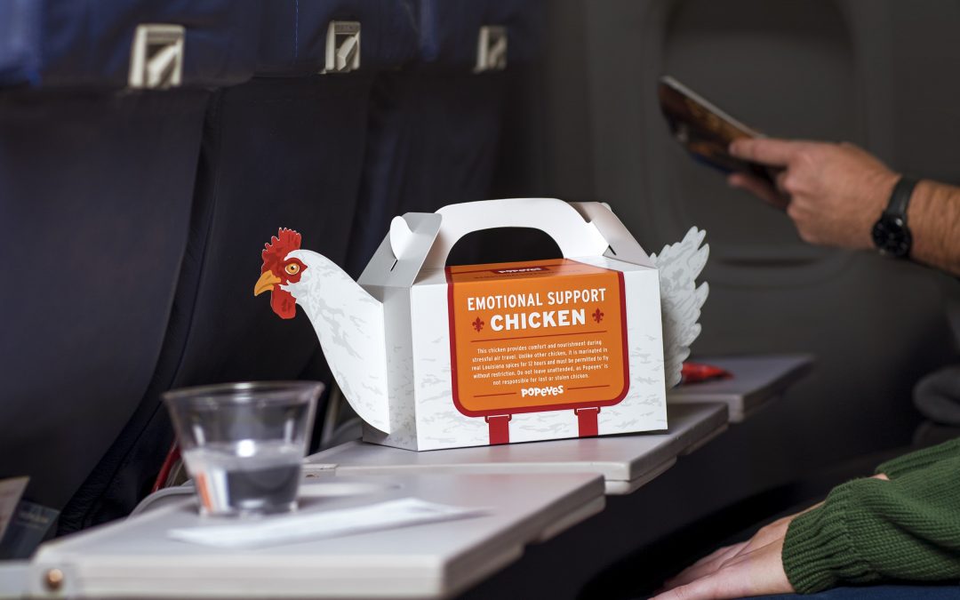 Popeyes Adds Levity With “Emotional Support” Chicken